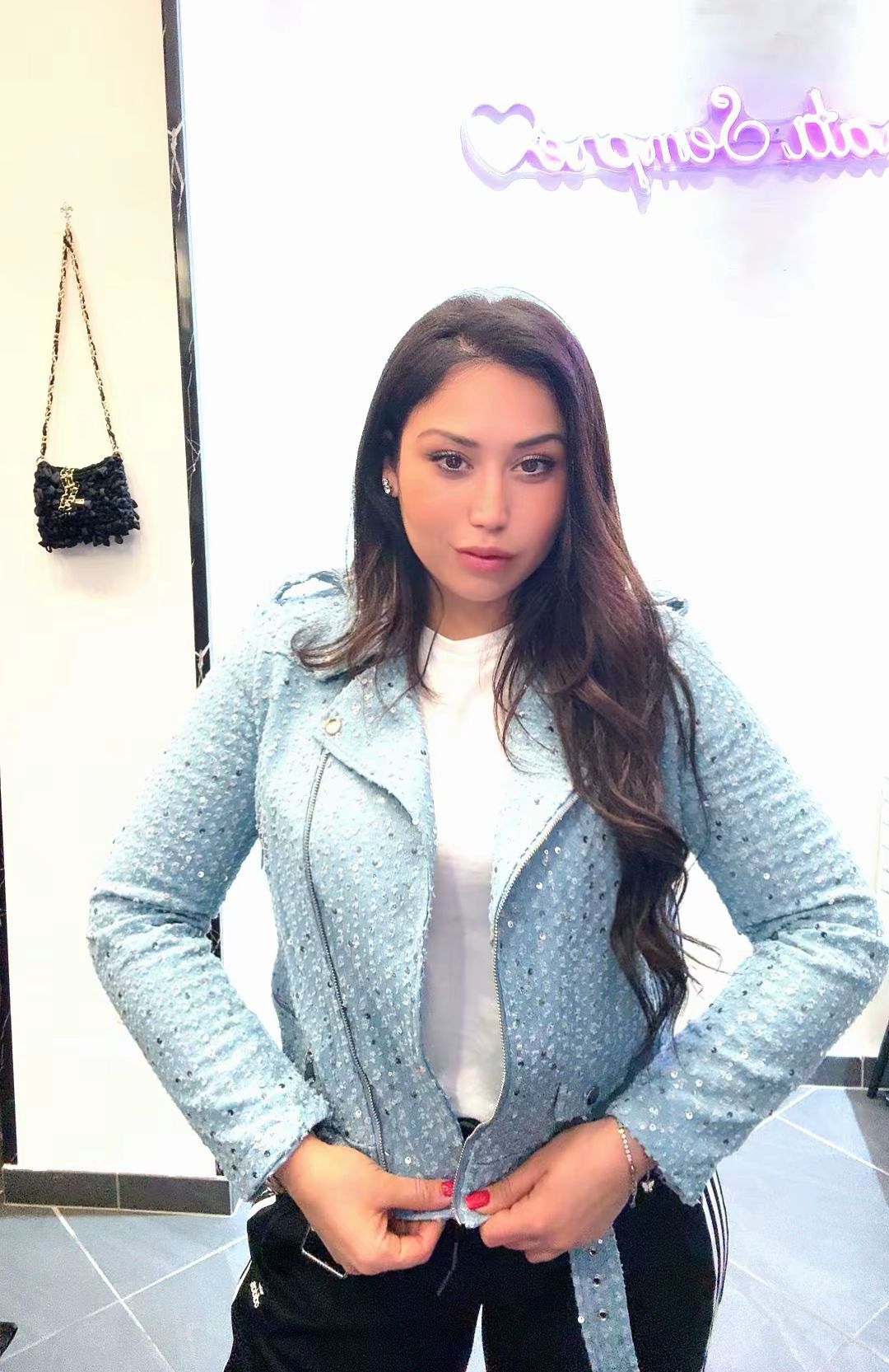 Giacca Denim Brillantinato