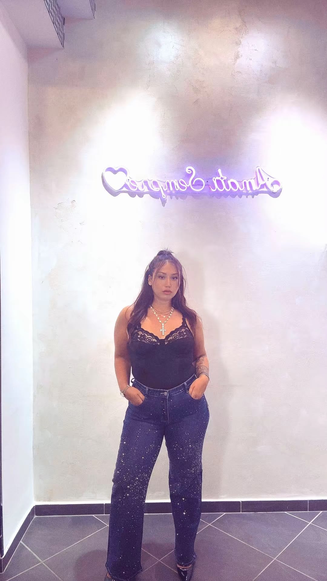 Jeans Curvy Brillantinato